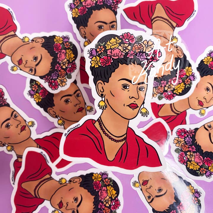ArtKandy - Wholesale Sticker - Frida Kahlo Flower Crown Sticker1