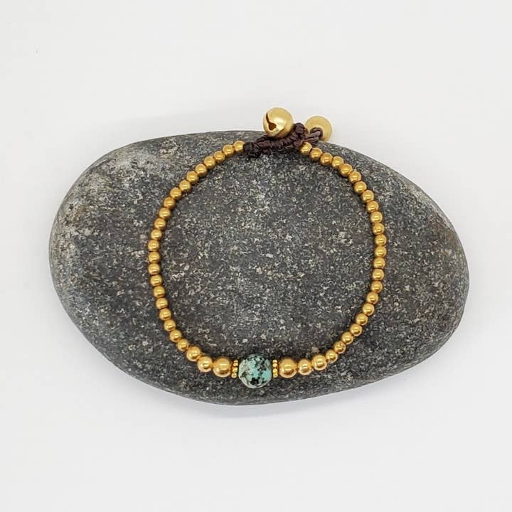 Faceted Stone Brass Bracelet for wholesale by Baizaar