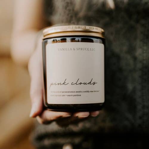 Vanilla and Spruce, LLC - Wholesale Jar/Filled Candle - 7 oz Candle - Pink Clouds1