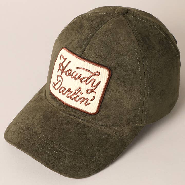 Fashion City - Wholesale Baseball Cap - Women's - Howdy Darlin Patch Suede Baseball Cap5