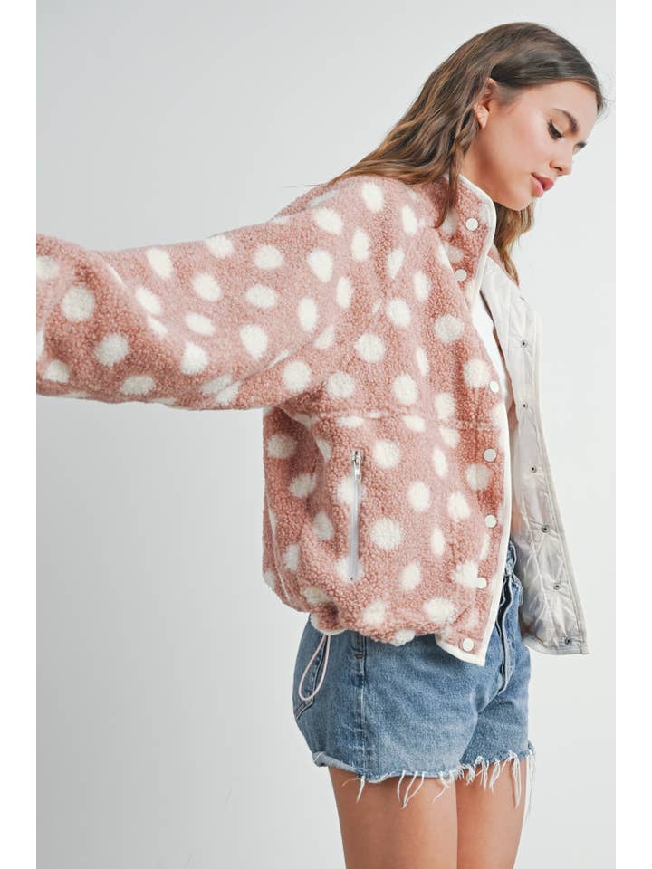 BUTTERMELON - Wholesale Jacket - Women's - Fall/Winter Polka Dot Button Down Jacket - BMJ742014