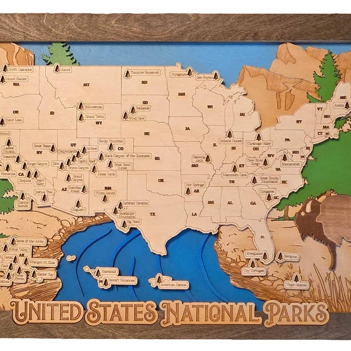 National State Park Map for wholesale by Black River Arts