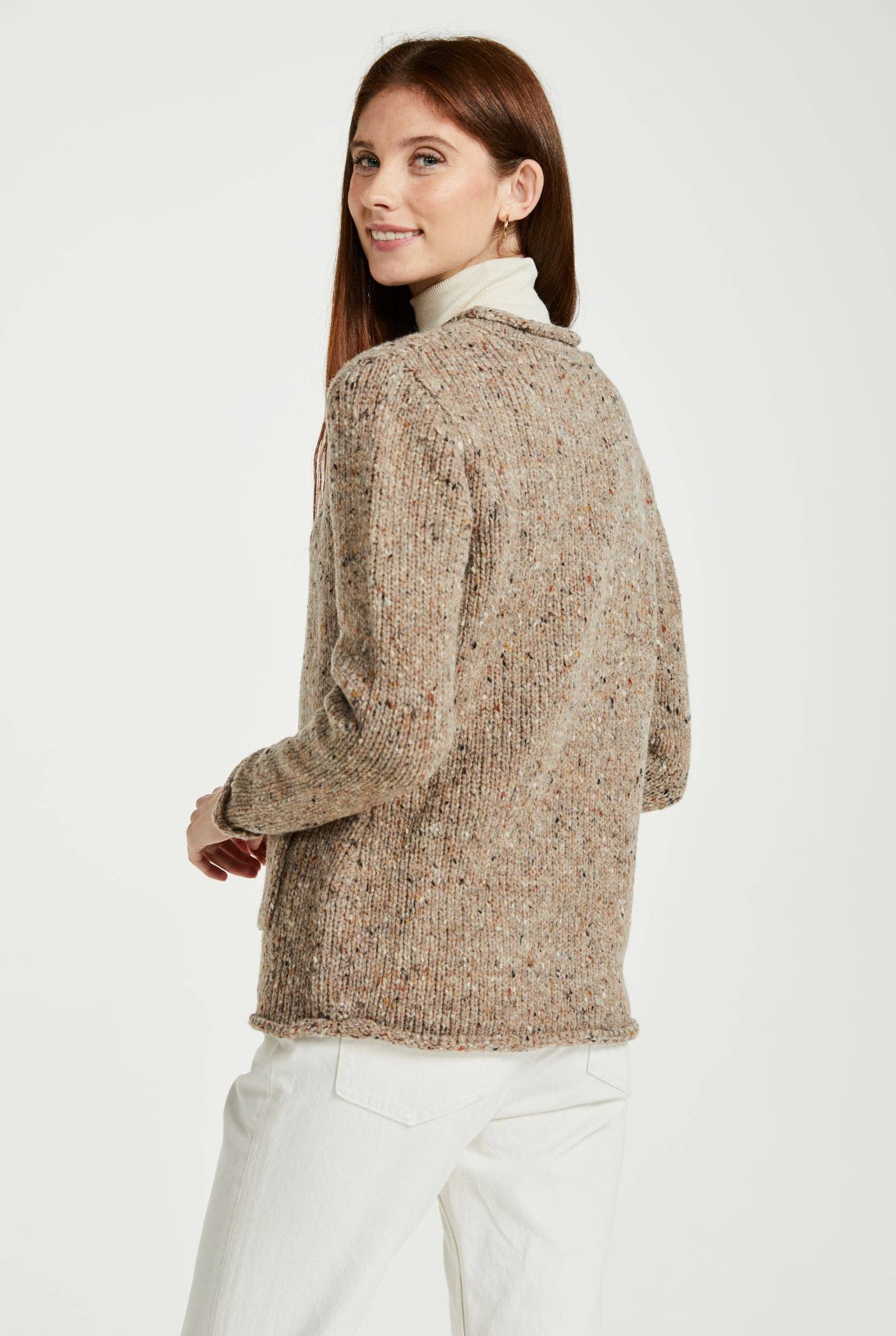 Aran Woollen Mills – Großhandel Strickjacke – Damen – Avondale Damen Tweed-Cardigan - Honig4