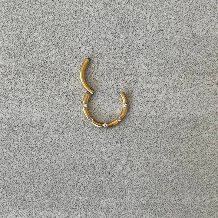 Elara Body Jewelry - Wholesale Nose Ring - Minimalist Gold Septum Piercing (16G | 8mm or 10mm | Surgical Steel | Gold, Rainbow, Rose Gold, Silver or Black)