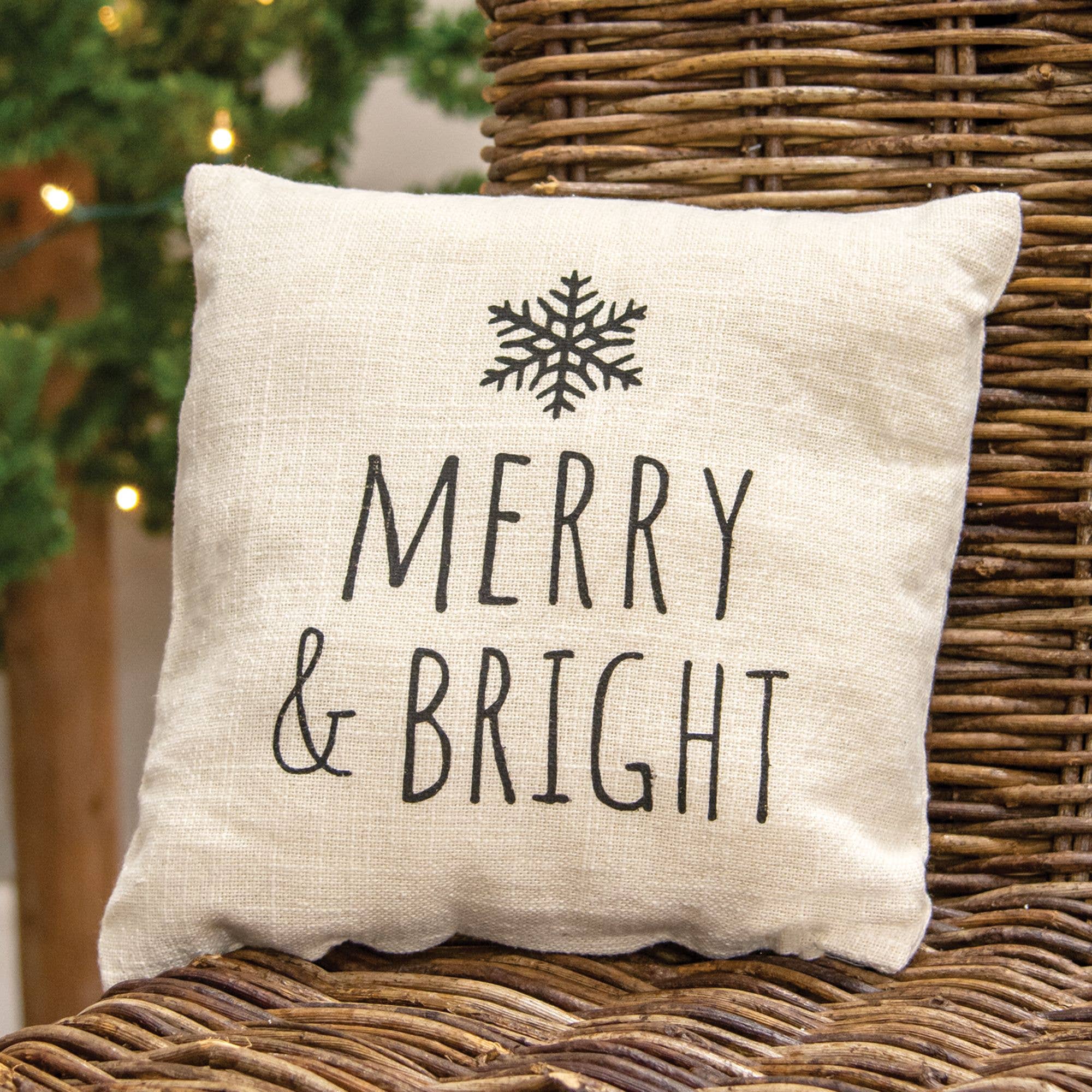Col House Designs - Wholesale Throw/Decorative Pillow - Merry & Bright Natural Pillow2
