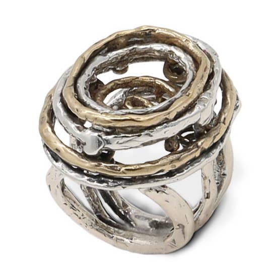 Anello in argento 925 e bronzo (AR120) per la vendita all'ingrosso da parte di Mandile Gioielli