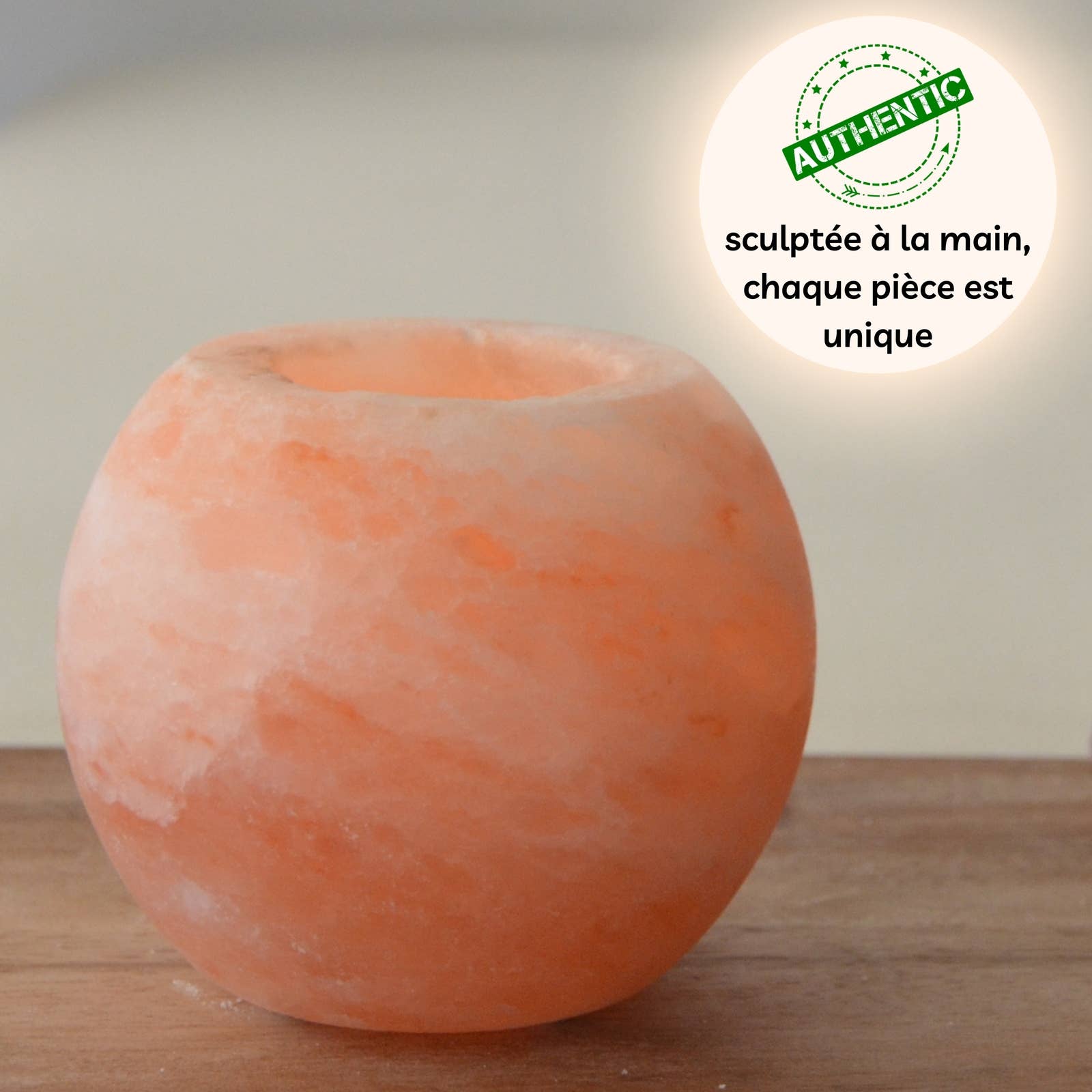 Zen'Arôme - Wholesale Tapered Candle/Candlestick - Himalayan Salt Candle Holder - Sphere 900g3