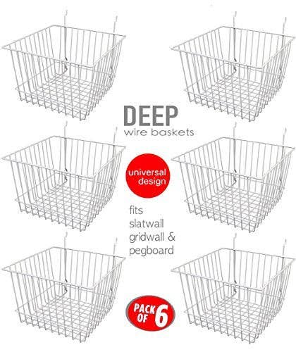 Only Hangers - Wholesale Basket - Deep Wire Storage Baskets For Gridwall and Slatwall1