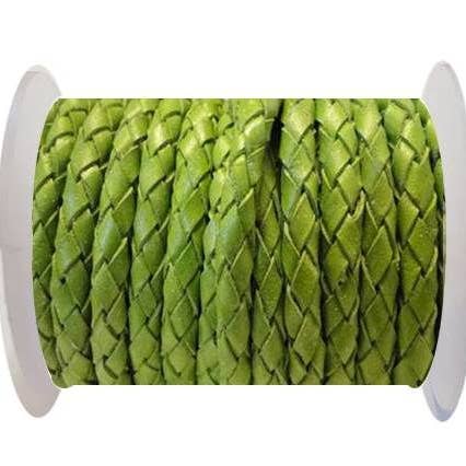 ROUND BRAIDED LEATHER CORD - 3MM - SE/B/522-LIGHT GREEN for wholesale by Sun Enterprises B.V.