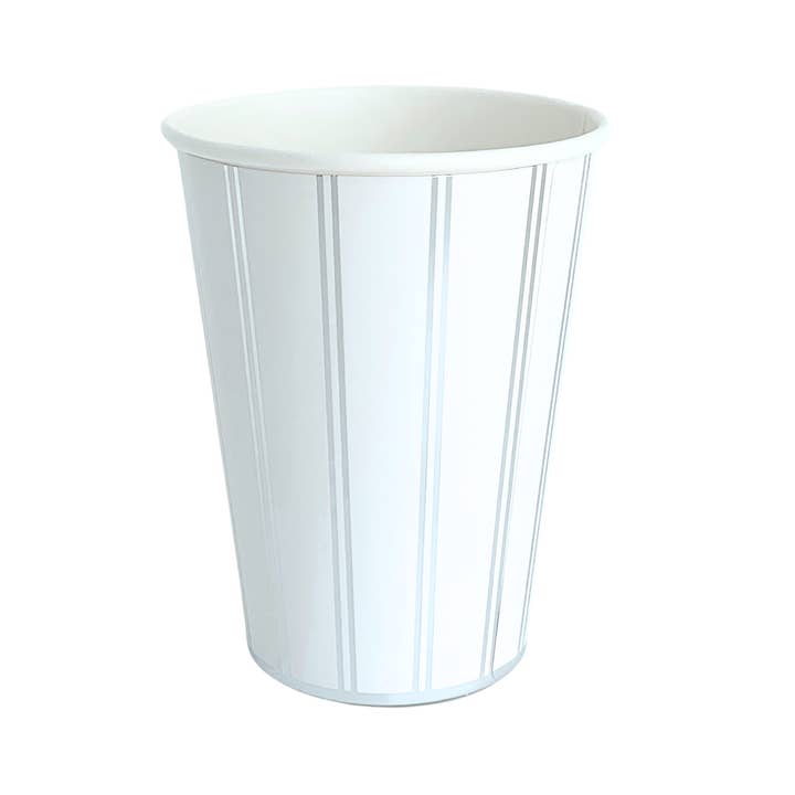 SILVER SIGNATURE STRIPE CUPS for wholesale by Bonjour Fête