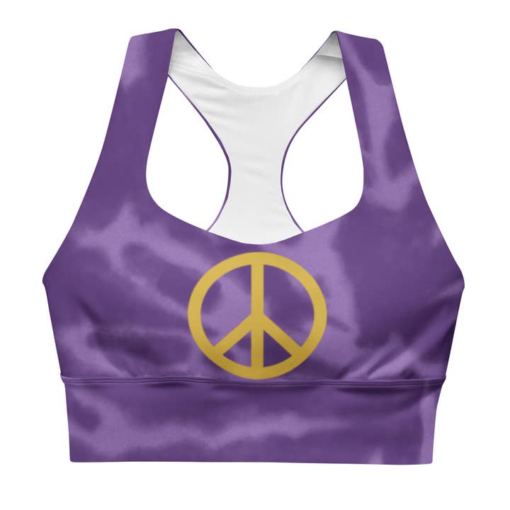 Groovin Wear Deep Purple Tie-Dye Premium Racerback Sports Bra for wholesale by Groovin Wear