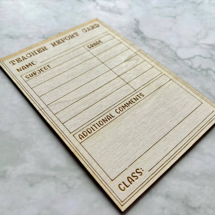 Pagella per insegnanti incisa personalizzata, regali divertenti per insegnanti, regalo per insegnanti per la vendita all'ingrosso da parte di Resplendent Aurora