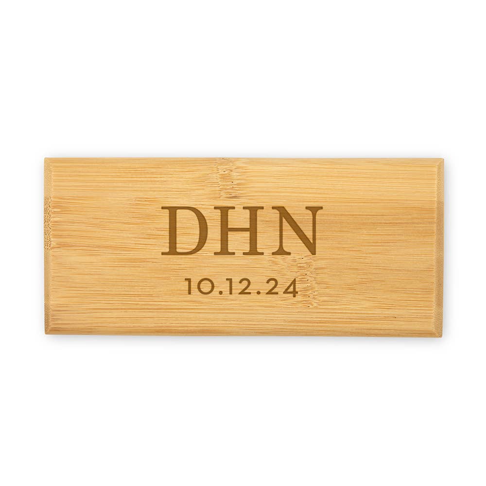 Weddingstar Inc. - Wholesale Eyewear Cases & Holders - Unisex - Bamboo Wood Sunglasses Case - Modern Monogram4