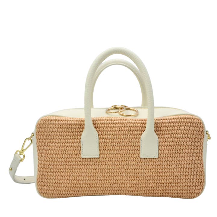 Claudia Firenze – Mala com alça superior – Mulher por atacado – Lulù - Palha Branco0