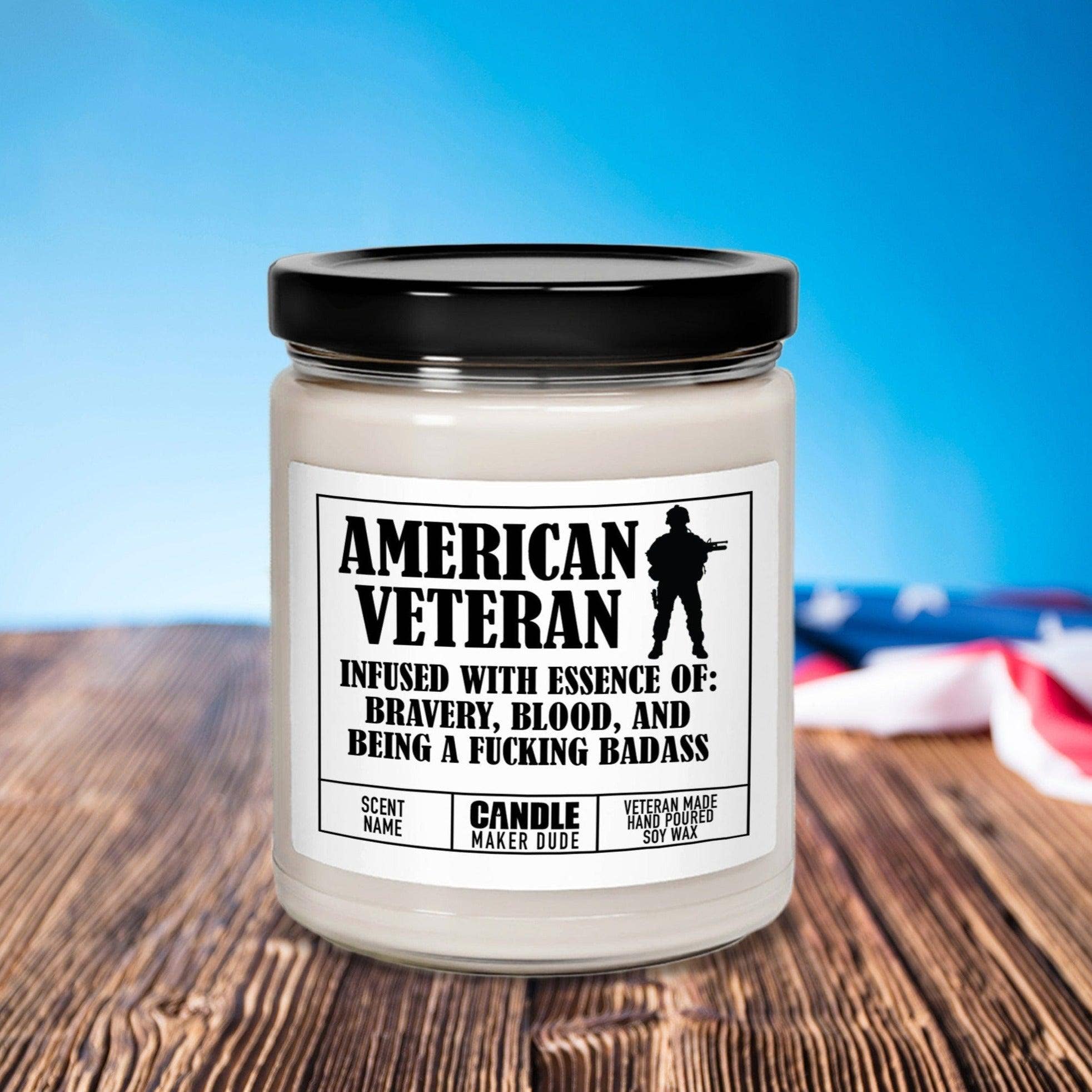 Candle Maker Dude - Vente Bougie en bocal - Cadeau de bougie militaire pour ancien combattant pour lui, idées cadeaux de bougies amusantes pour hommes, entreprise appartenant à des anciens combattants, idées cadeaux pour la fête des pères3
