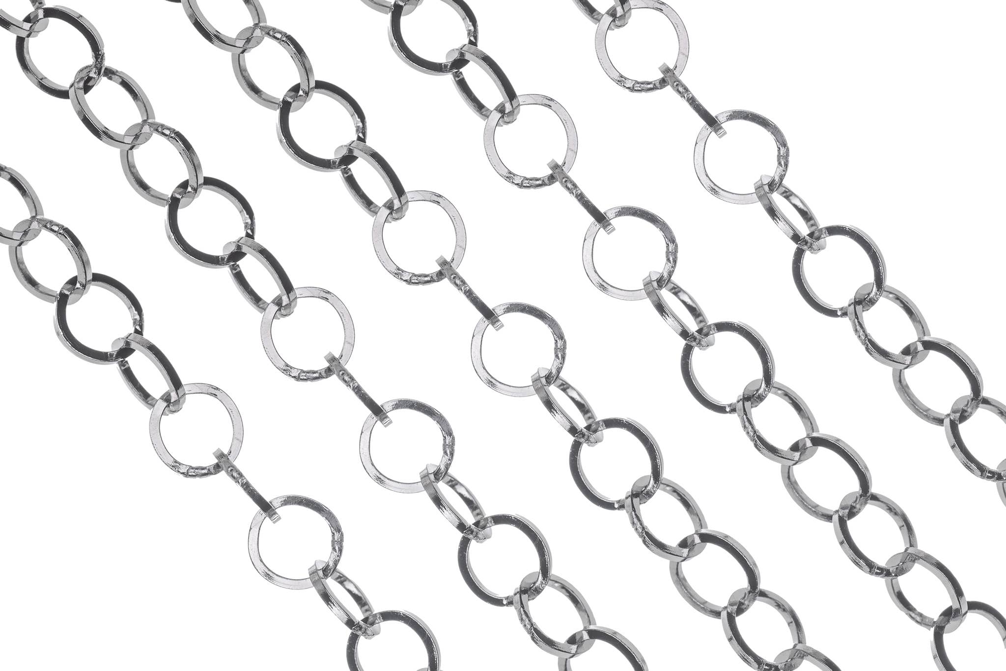 Continental Beads - Wholesale Craft Supplies - 5mm Round Cable Chain - Made of 304L Stainless Steel - Sold by the foot - CH-117SS