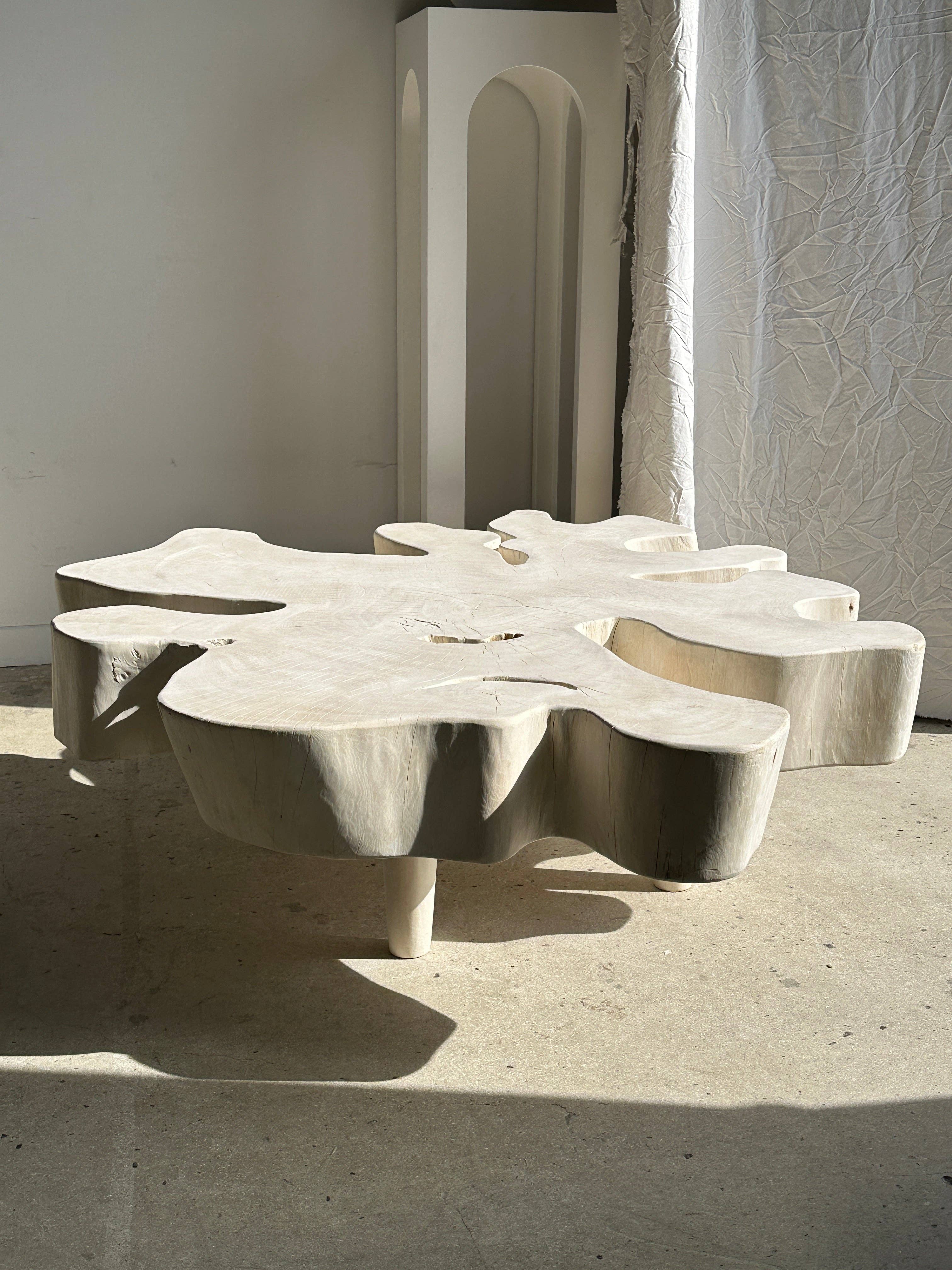 Office Objets - Wholesale Coffee Table - Very large coffee table in bleached mango wood with organic top D:140cm20