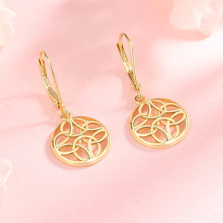 Amy and Annette - Wholesale Dangle Earrings - 14K Gold and Sterling Silver Lever-Back Celtic Earring3