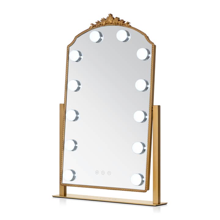 LED Lighted Hollywood Mirror with Gold Décor for wholesale by Zadro, Inc.