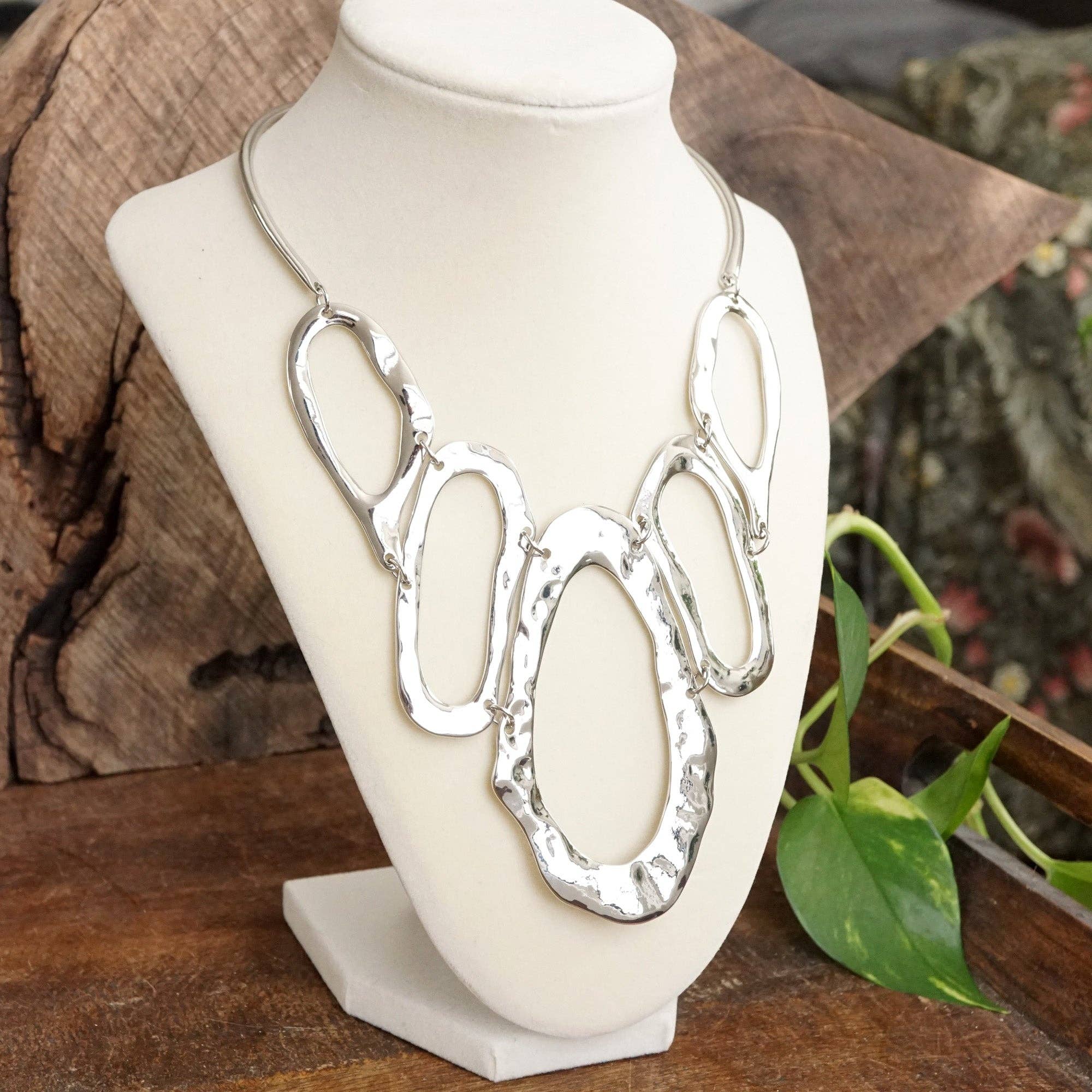 PennyLine inc - Wholesale Link & Chain Necklace - Links Statement Necklace set in Gold Silver Tones2