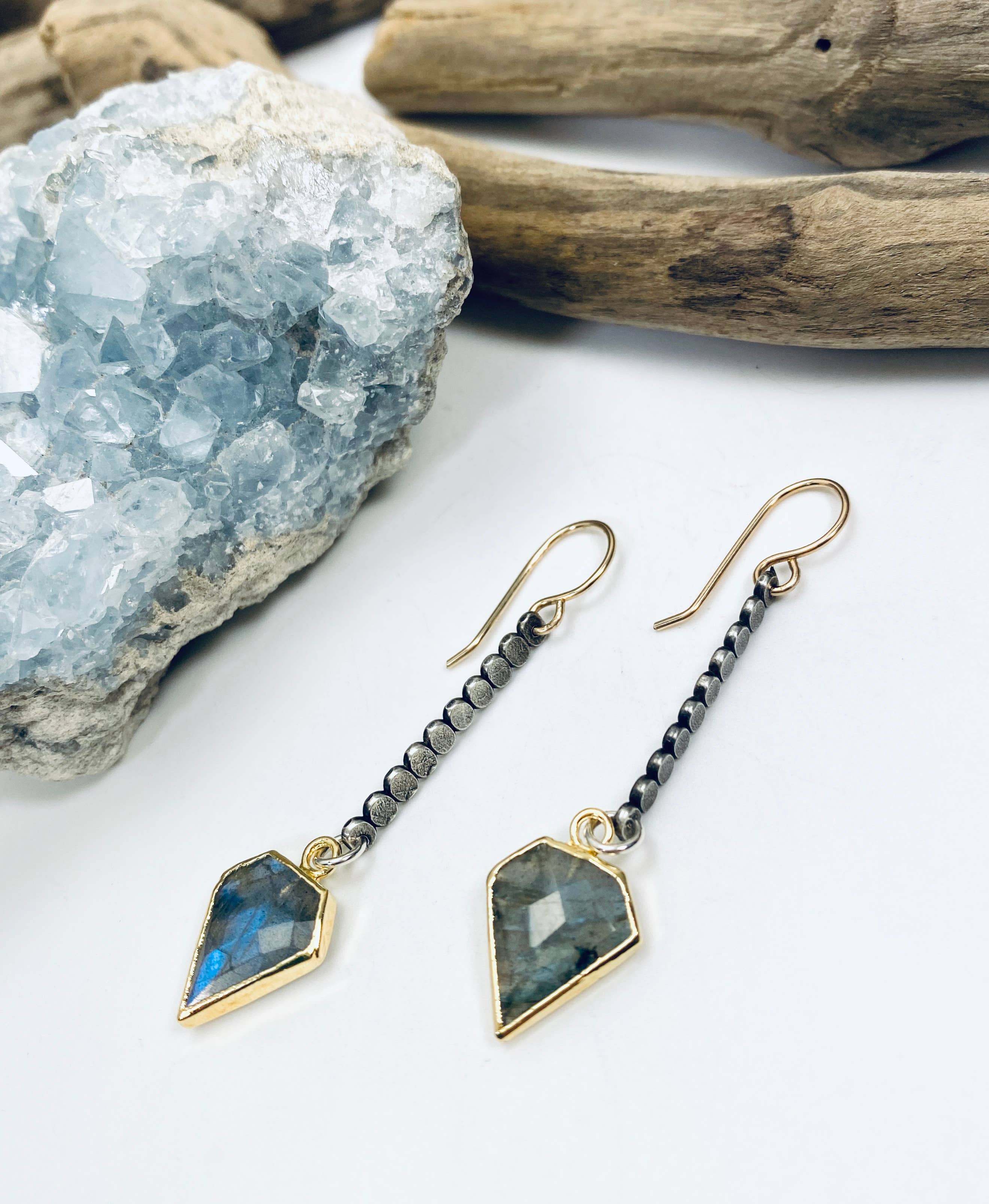 Laura J Designs - Wholesale Dangle Earrings - Oxidized Geometry Earrings2