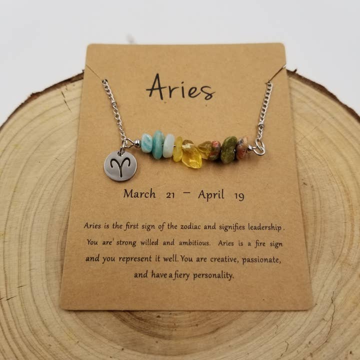 CHAKRA JEWELRY - Vendita all'ingrosso Collana con ciondolo/pendaglio - Collana a mano con costellazione in pietra naturale con carta1