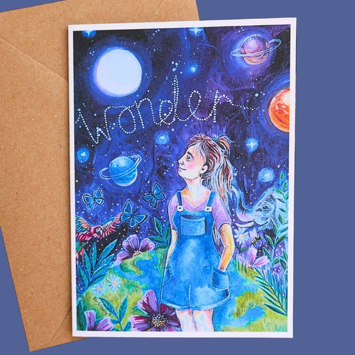 Greetings Card 'Wonder' for wholesale by ReKINDle By Lisa