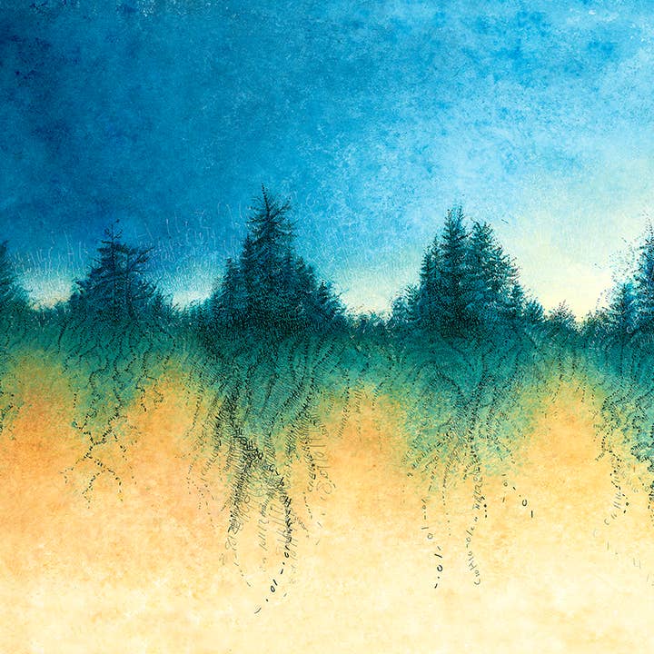 Breathe - Tree line- 11X14 Paper Print for wholesale by Sienna Art Studios- Art for Nerds