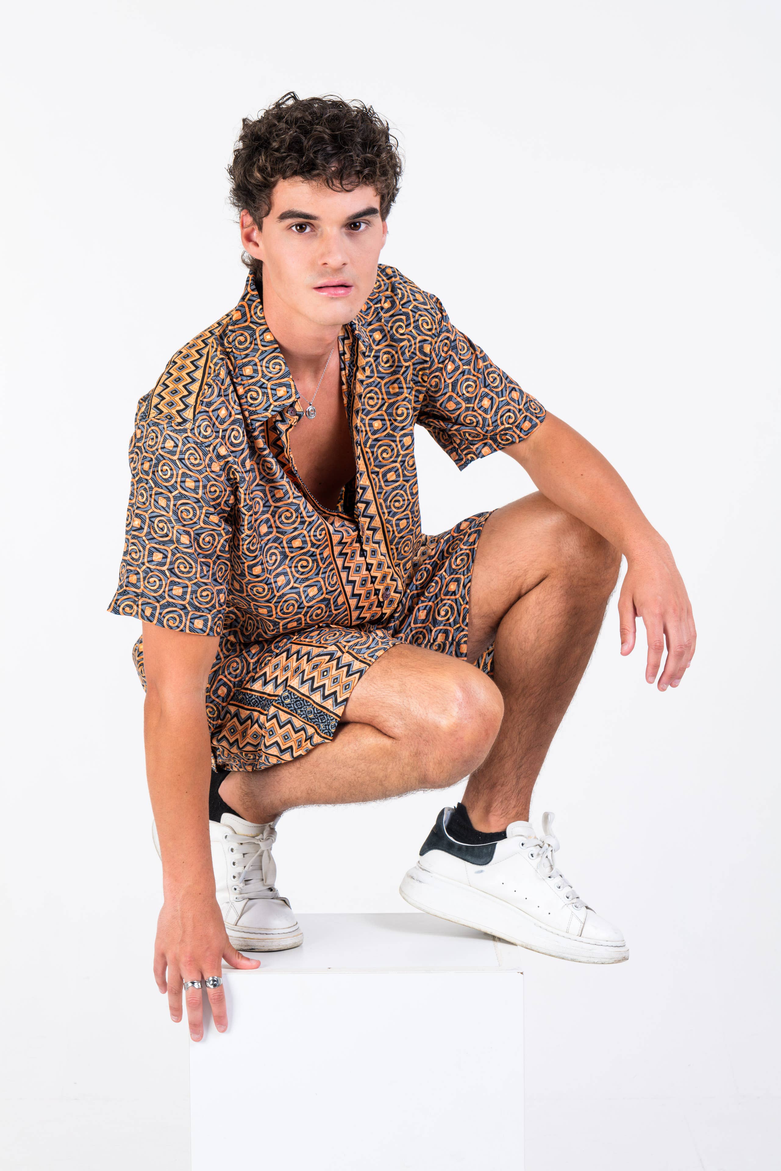 Arena Formentera - Wholesale Top & Short Set (NOT Loungewear) - Men's - Bohemian shirt+shorts set - Last units!20