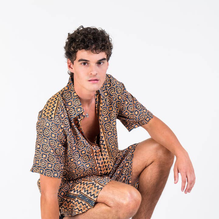 Conjunto masculino boêmio de camisa e shorts - últimas unidades! por atacado de Arena Formentera