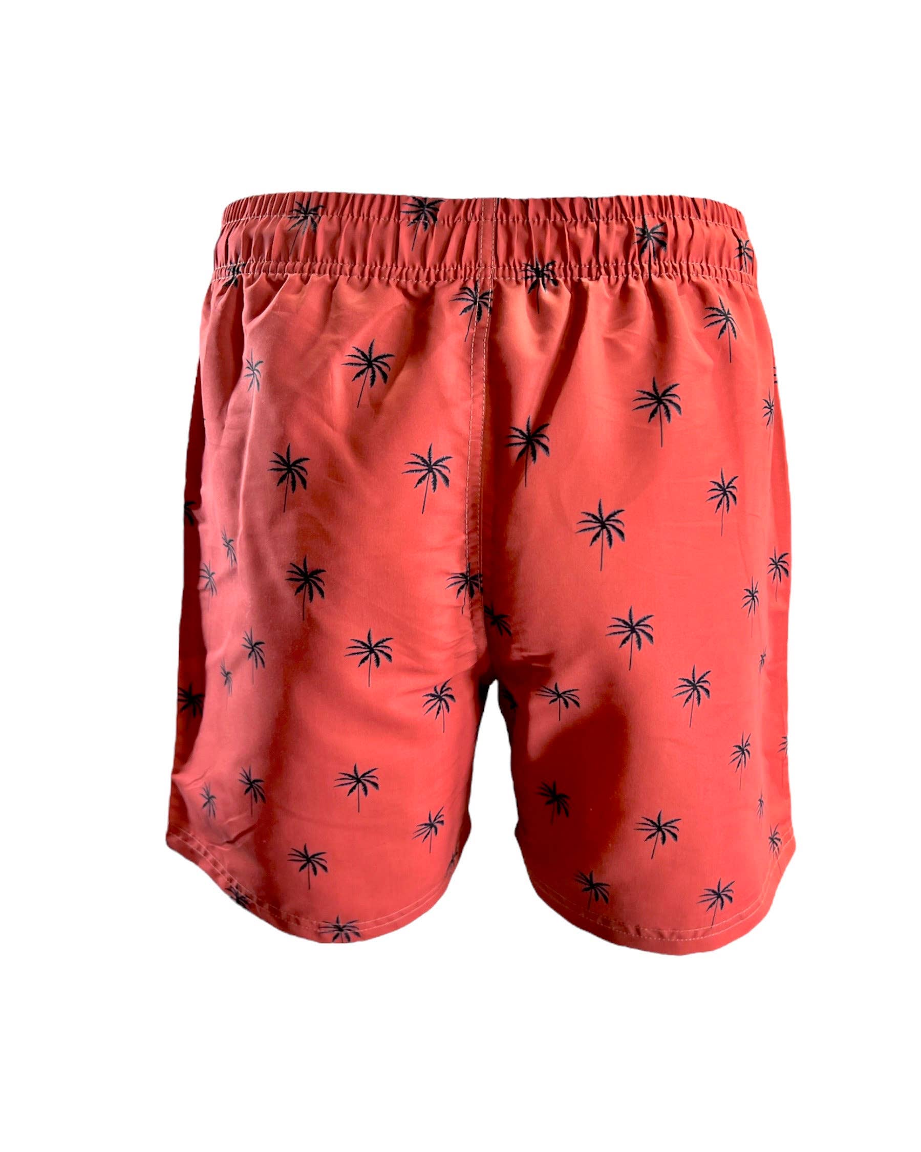 MARINA WEST SWIM - Wholesale Swim Shorts - Men's - Men's Swim Short-MP185_Tiny Palms on Bric Red2