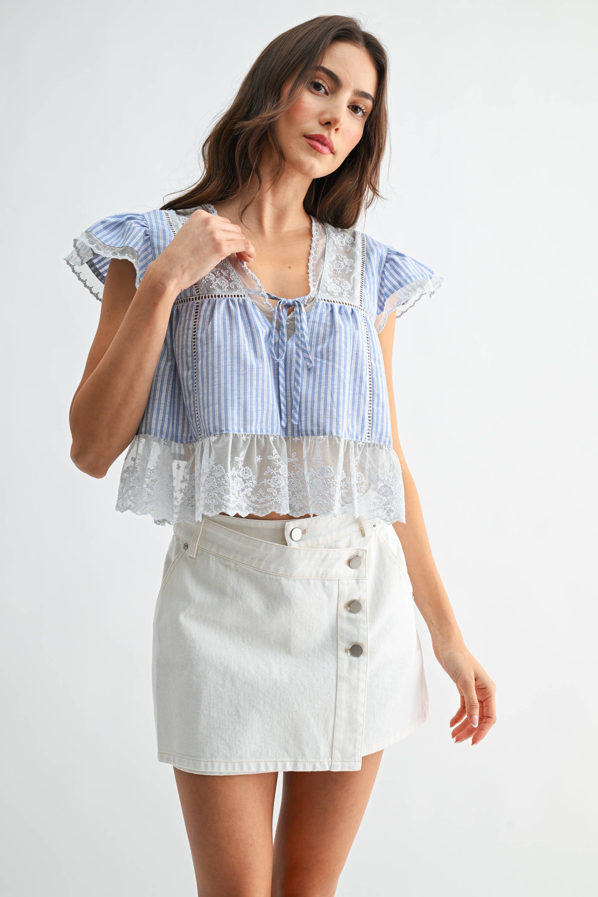 Camellia - Vente Chemisier – femme - BLOUSE À DENTELLE CST10128J2