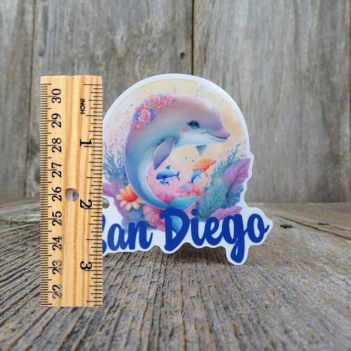 Kirk's Krafts - Wholesale Sticker - San Diego Dolphin Sticker California Souvenir Full Color1