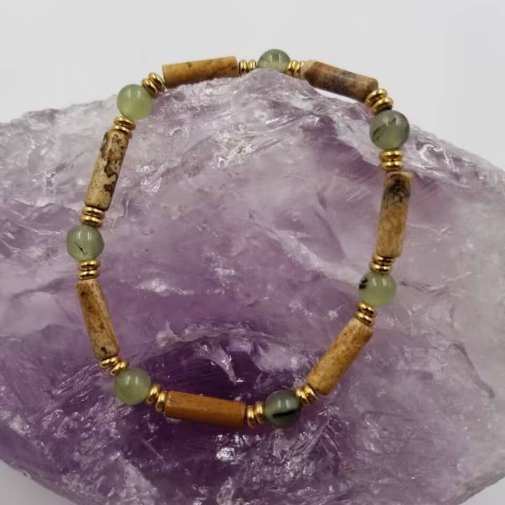 Natural Stone Mixed Beads Stretch Bracelet for wholesale by magnolia jewelry