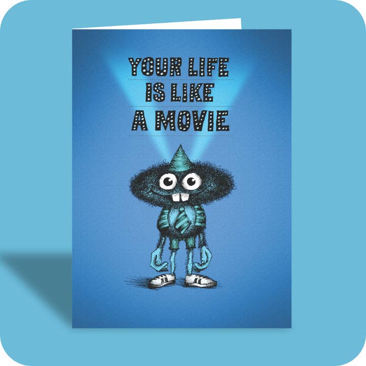 #132 – Funny Birthday Card – Life Is Like A Movie for wholesale by Bald Guy Greetings