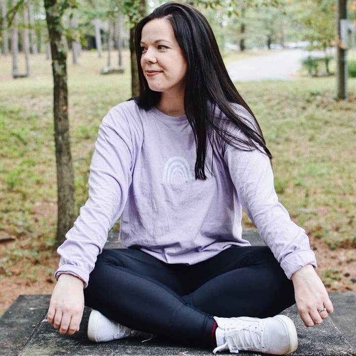 Orchid Embroidered Long Sleeve Tee for wholesale by Love Bren Co