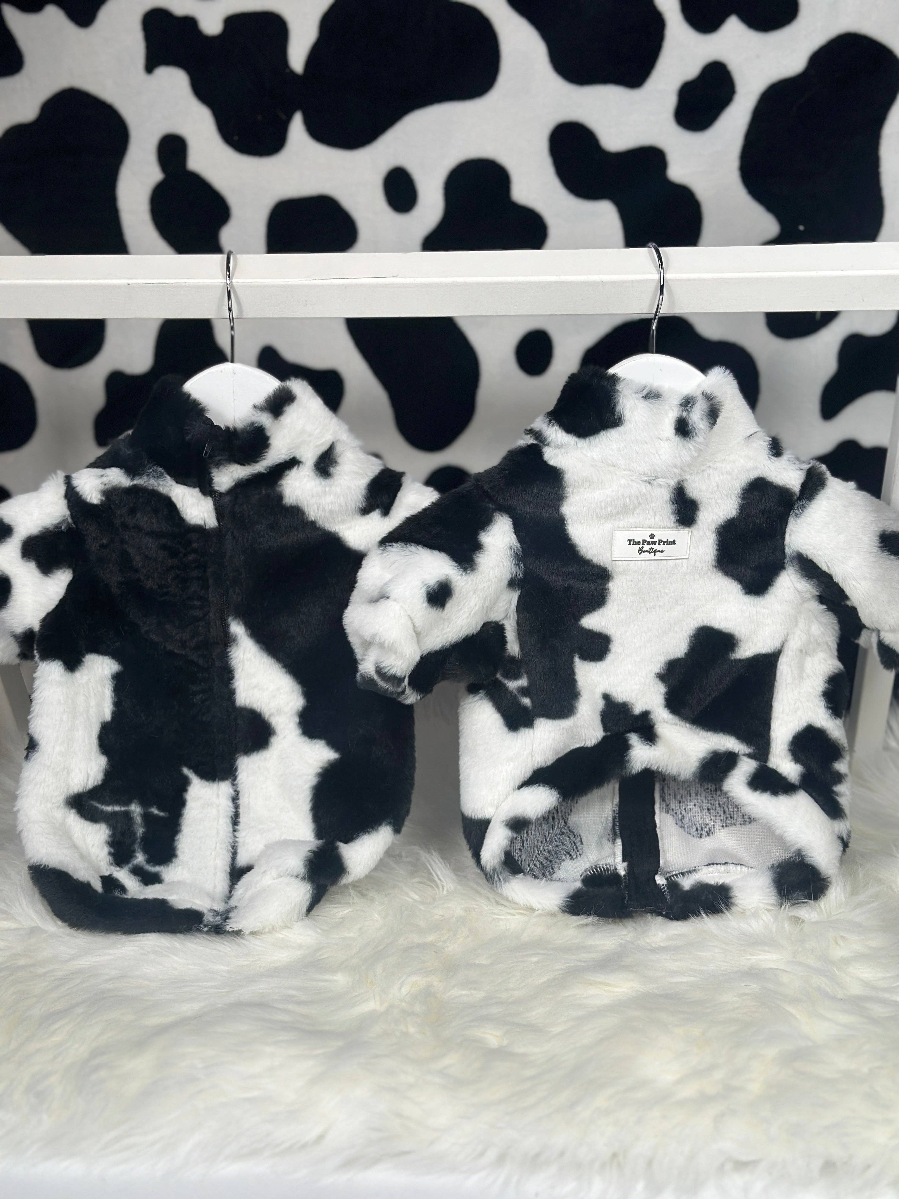 The Paw Print Boutique - Wholesale Pet Coat - Dog - The Cow Print Fluffy & Fabulous Fleece22