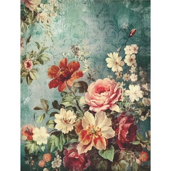 Craft Kreatively – Großhandel Bastelzubehör – Vintage Blumen Decoupage Reispapier - A4 - 6 Stk - für Bastelarbeiten7