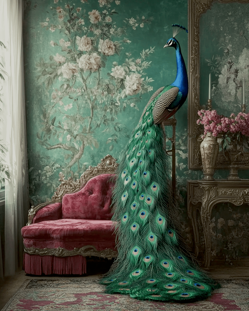 Mowbi - Wholesale Art Print - Peacock Morning - Bedroom Art Prints – 8″x10″ Artwork in 11″x14″ Mat0