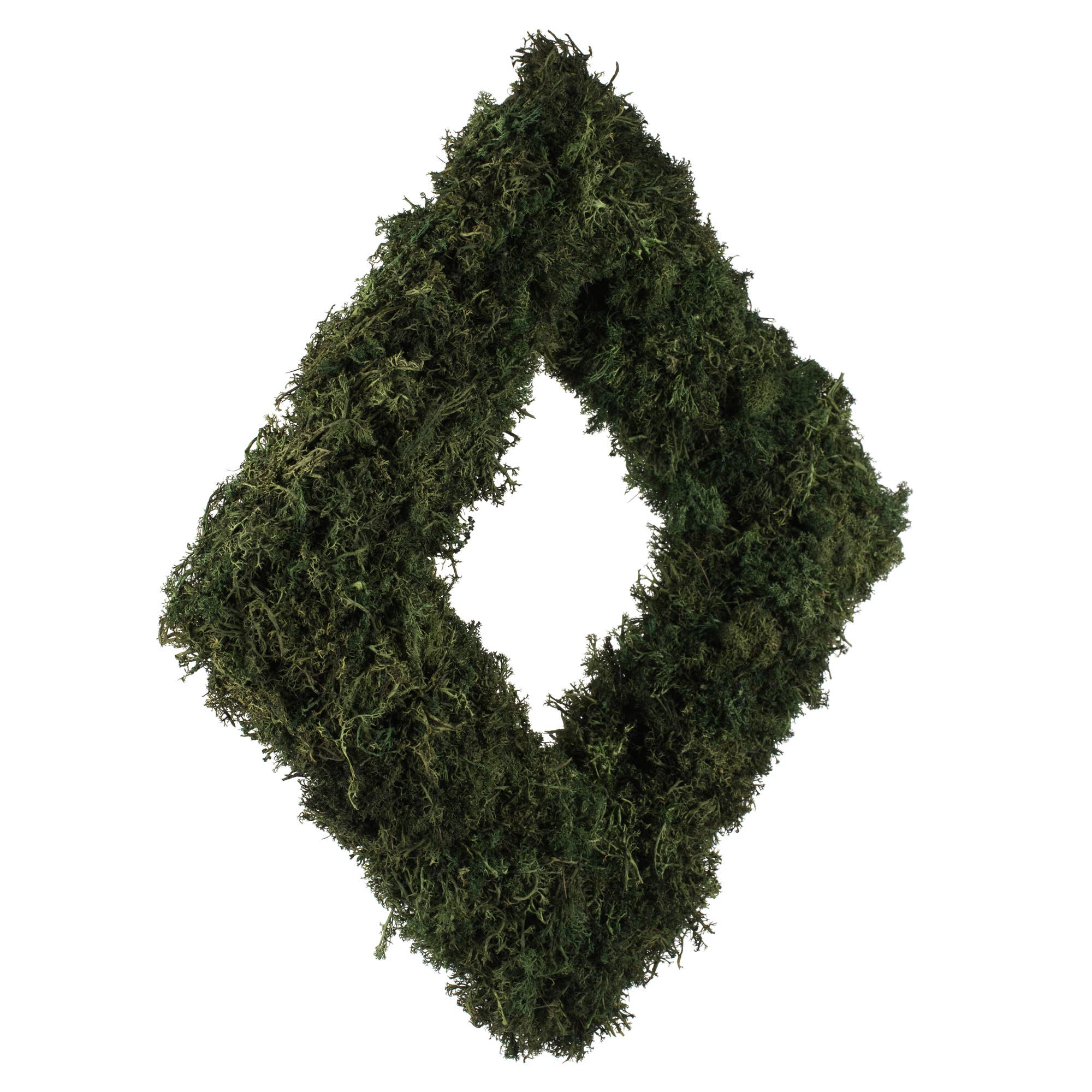 Dark Green Vickerman 15 .5" Artificial Reindeer Moss Square Wreath. for wholesale on Faire1