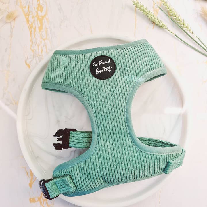 Pet Pooch Boutique - Wholesale Pet Harness - Dog - Sage Green Cord Puppy Harness XS-L (Spring/soft)