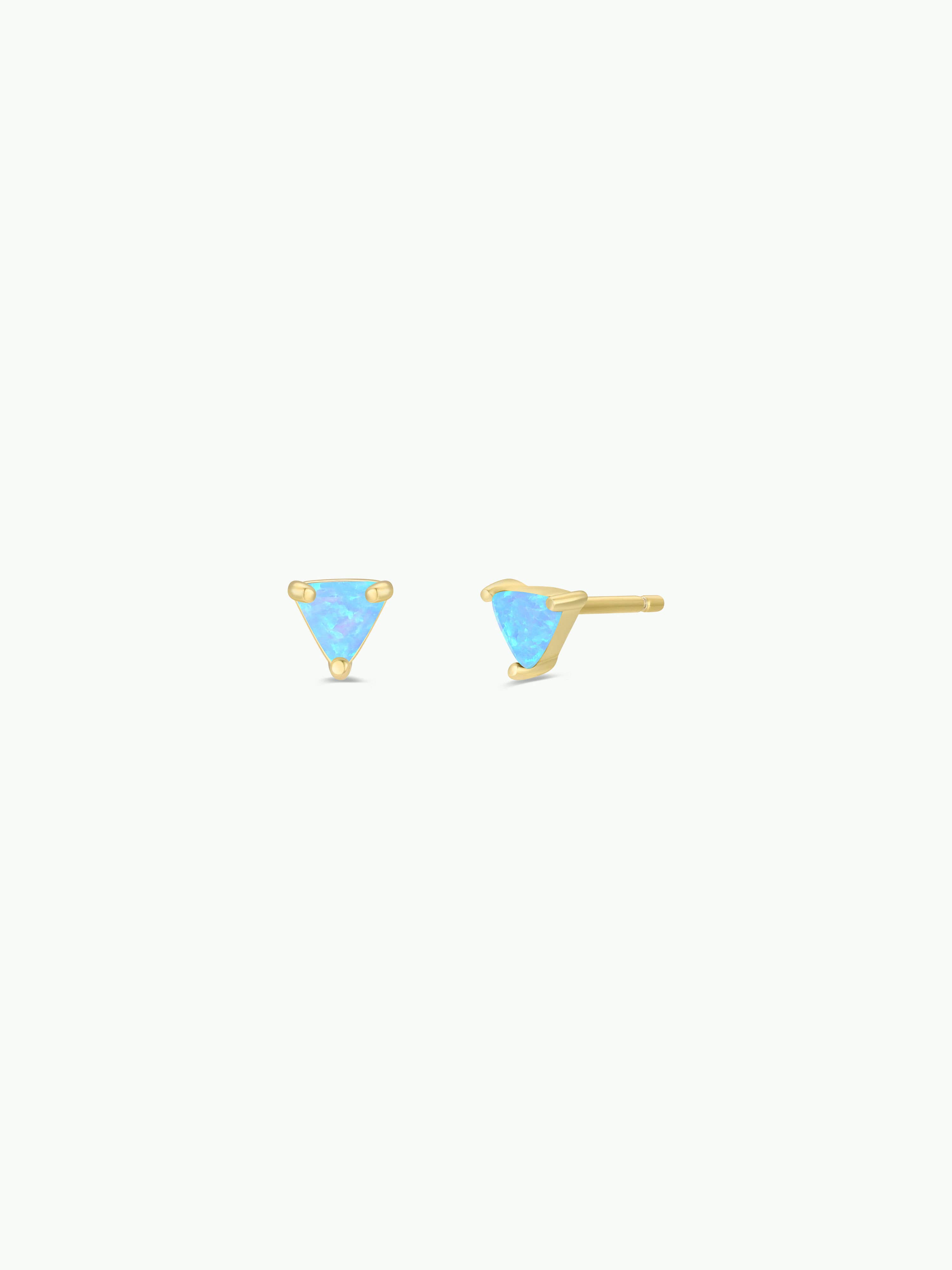 JaxKelly - Wholesale Stud/Post Earrings - Mini Energy Gem - Fire Opal - Gold Earrings
