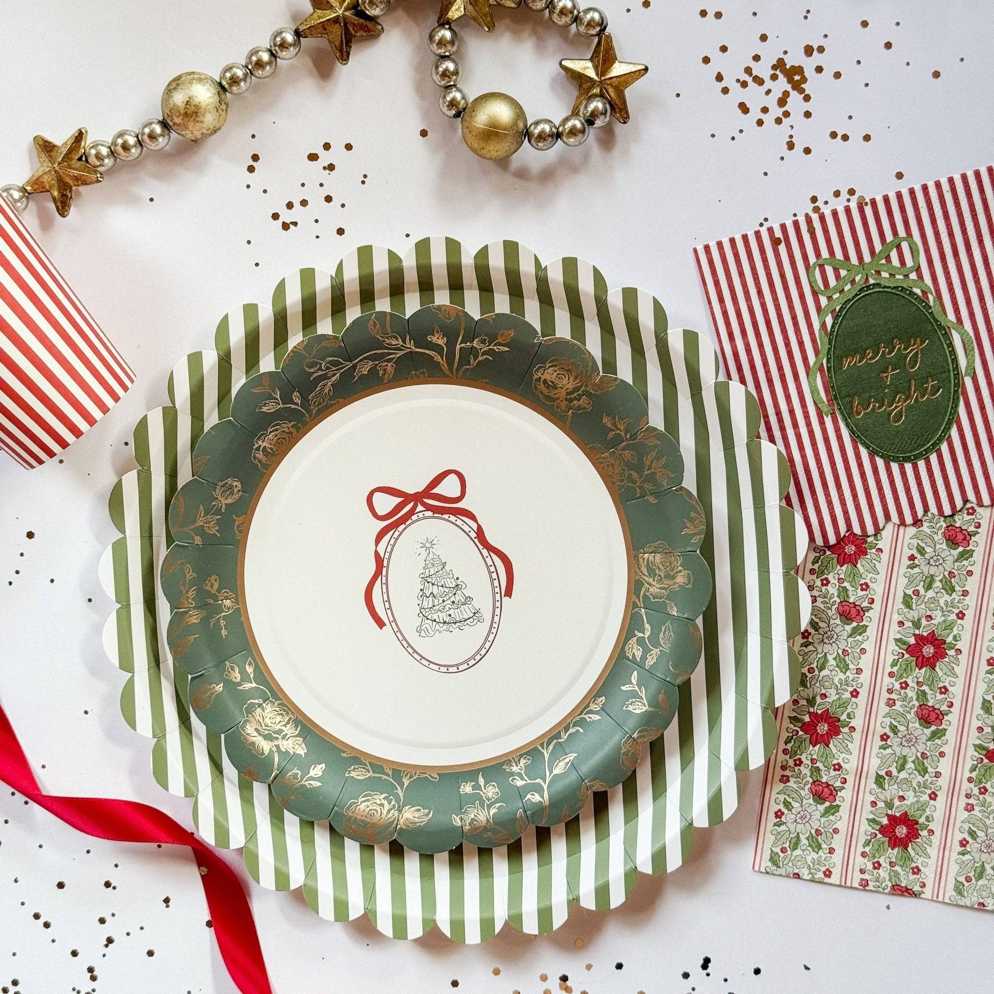 Josi James - Wholesale Disposable Napkin - Hearth & Holiday Scalloped Beverage Napkins (24pcs)2