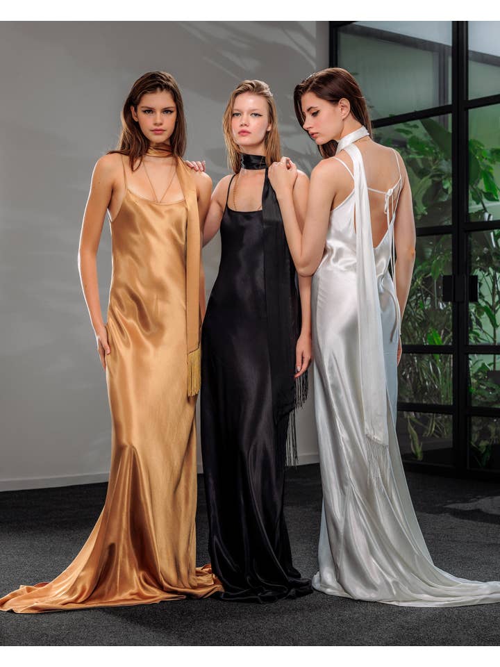 A LINE - Wholesale Dress - Women's - Satin midi dress2