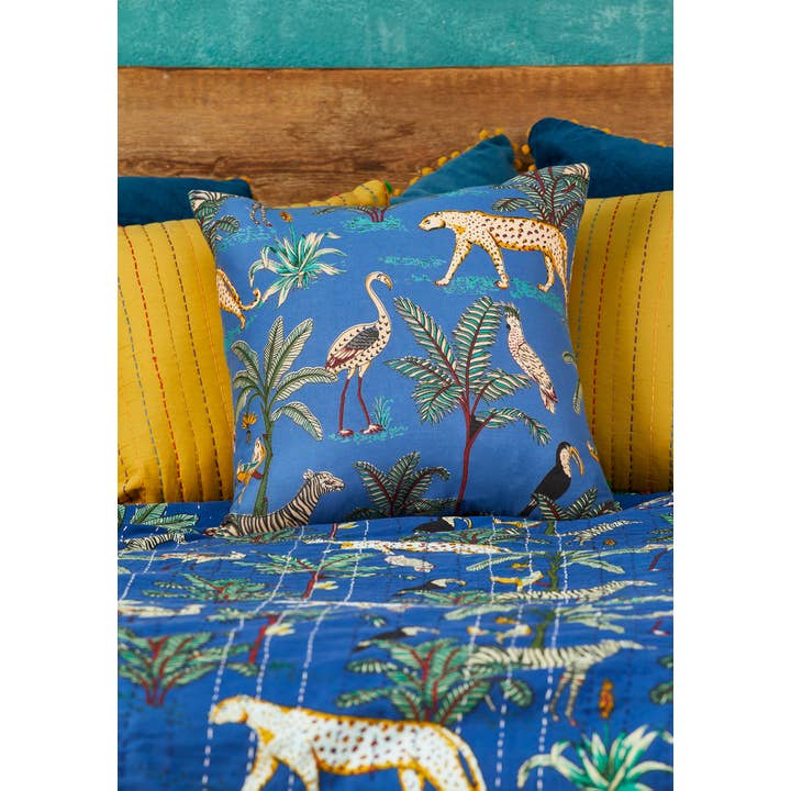 Namaste - Wholesale Throw Pillow Cover - Jungle Print Cushion Cover, 45 X 45cm