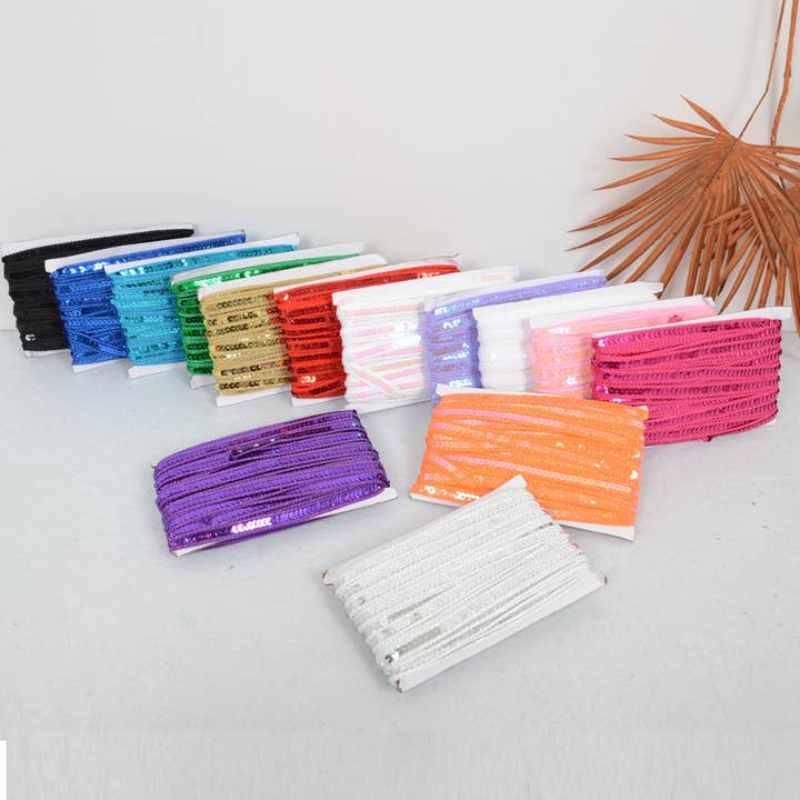 AK Brand - Wholesale Craft supplies - Sequin Trim 0.5 Inch Flat Glitter Sequin Ribbon Bling Fabric13