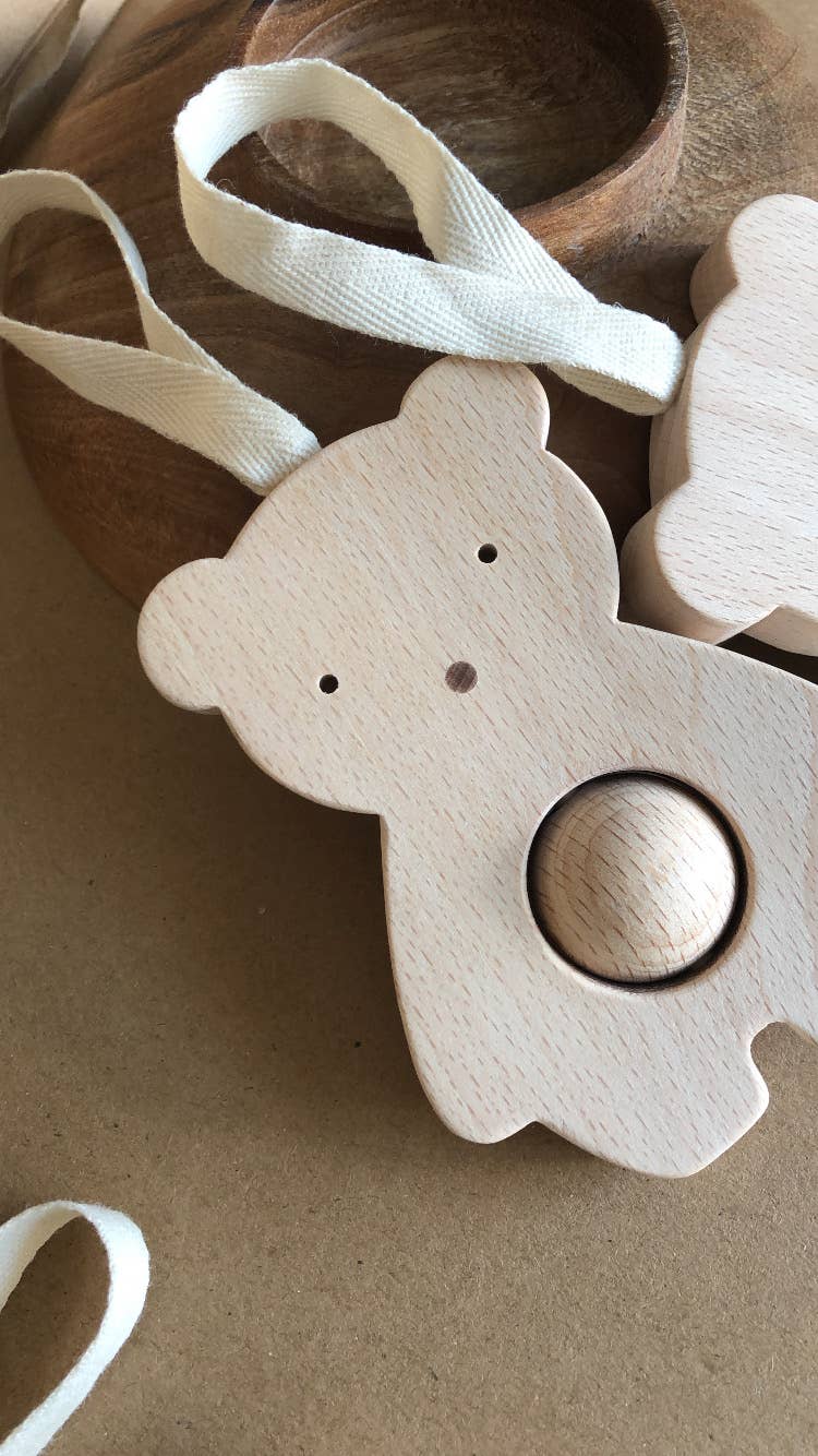 KMR Childwood - Wholesale Wood Toy - Kids - Wooden bear rattle - JOJO1