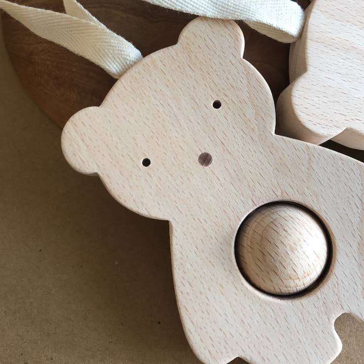 KMR Childwood - Wholesale Wood Toy - Kids - Wooden bear rattle - JOJO1