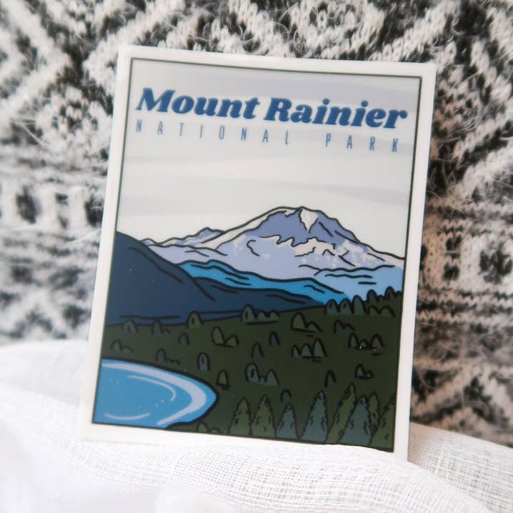 Mount Rainier National Park in Washington Vinyl Sticker. for wholesale by Market on Mars