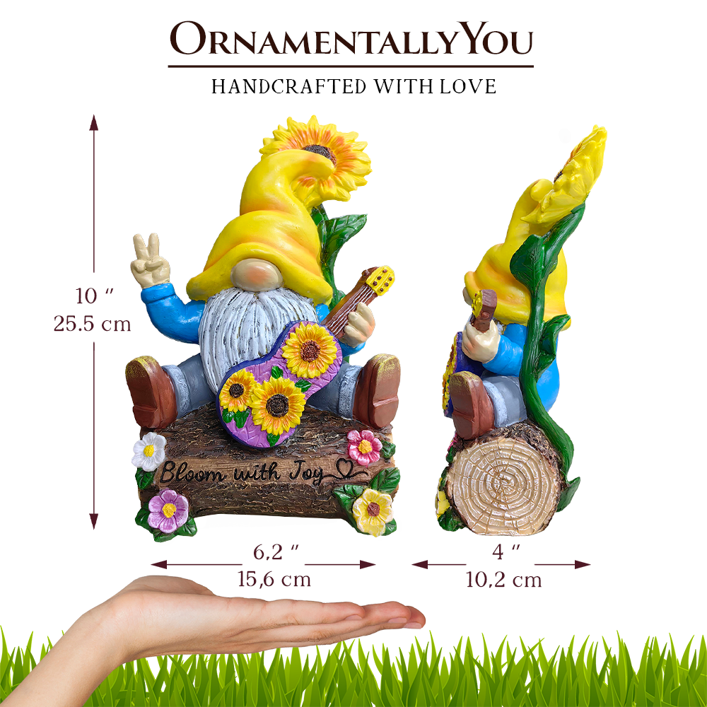 OrnamentallyYou - Wholesale Decorative Figurine - Bloom with Joy Sunflower Gnome 10" Garden Statue Figurine2